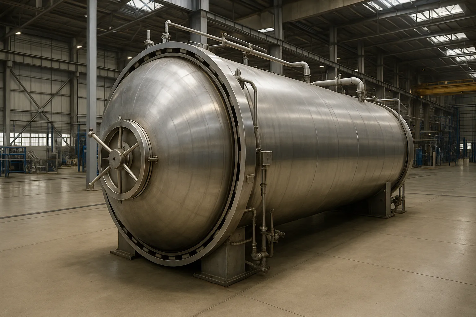 Industrial autoclave with high-temperature resistant FKM inflatable seals for extreme pressure environments